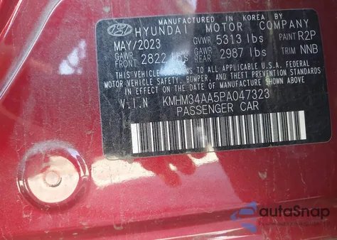 2023 Hyundai Ioniq 6 Sel z USA, uszkodzony, nr VIN KMHM34AA5PA047323